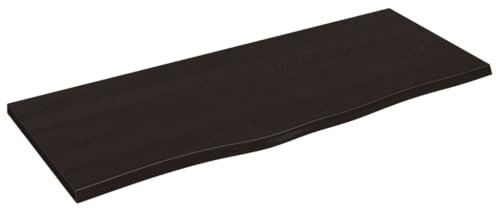 vidaXL Waschtischplatte, Multifunktional Arbeitsplatte mit Naturkante, Waschtischkonsole Tischplatte für Badezimmer, Holzplatte Platte, Dunkelbraun 100x40x2 cm Massivholz Behandelt