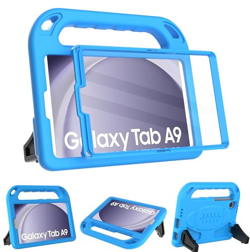TOPWANT Funda para niños con protector de pantalla para Samsung Galaxy Tab A9 de 8.7 pulgadas 2023 (SM-X110/X115/X117) y Tab A7 Lite de 8.7 pulgadas 2021 (SM-T220/T225), funda a prueba de golpes con