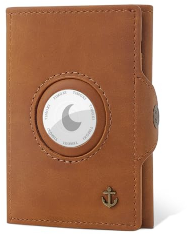 Timoxi Airtag Wallet mit Münzfach, Slim Wallet Herren aus Premium Leder,Geldbörse Herren mit RFID Schutz, Kartenetui für 6-10Karten(Airtag Nicht im Produkt enthalten)