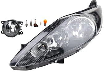 Johns, Scheinwerfer Halogen Front passend für Ford Fiesta 08 10/2008-11/12 H7 H1 Links + Nebelscheinwerfer + Leuchtmittel