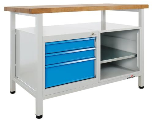 Steinbock Werkbank 3 Schubladen + Regal + Boden | 120x84x60 cm | 300 kg