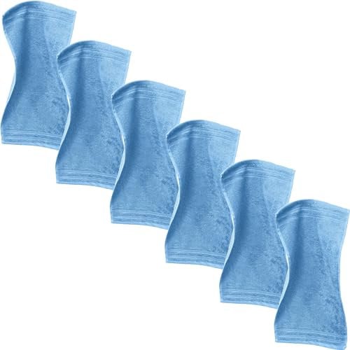 Erwin Müller Gästetuch Heidelberg 6er- Pack, 100% Baumwolle hellblau Größe 30x50 cm - weiche Qualität, saugstark und strapazierfähig - praktisch durch Schlaufe