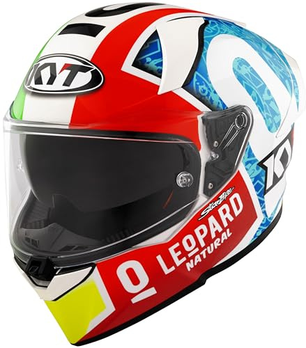 KYT R2R Max Foggia Misano 2021 Replica Integralhelm (Weiß/Blau/Grün/Rot), L (59)