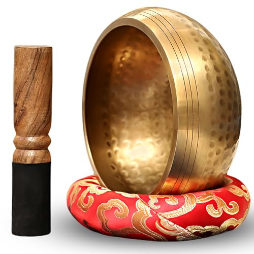Campana Tibetana, 8cm Campane Tibetane Originali, Set Con Campana Tibetana, Con Custodia In Tessuto, Fatta A Mano, Campane Tibetane per Yoga, Meditazionee Relax, Regalo Perfetto, Bronzo Fatta