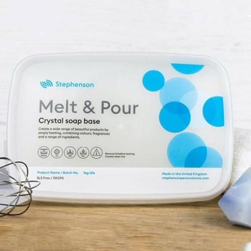 Melt & Pour Seifenbasis, klare Schmelz- und Gießseife, Standard, 12 kg (12 x 1 kg)