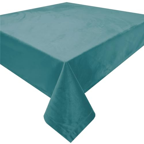 Schwar Textilien Mitteldecke/Velour / 90 x 90 m / Versch. Farben/Samt / #1702 (Petrol)
