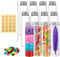 VEGCOO 12Pcs Tubes à Essai Plastique, Bouteille Sensorielle, 110 ML Tube Plastique Transparent avec Bouchon à Vis, Étiquette et Brosse de Nettoyage, pour Bonbons, Fleurs, Épices (110ML/12Pcs)