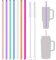 NiHome Pajitas de silicona de 14 pulgadas, paquete de 7 para tazas Stanley y botellas grandes, pajitas reutilizables de grado alimenticio de longitud personalizable con 2 cepillos de limpieza, suaves