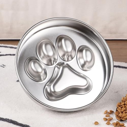 Stainless Steel Slow Feeder Dog Bowls, Shallow Pet Food Bowl, Cat Bowls, Maze Pet Dish to Slow Down Eating, for Medium Large Dog Cat