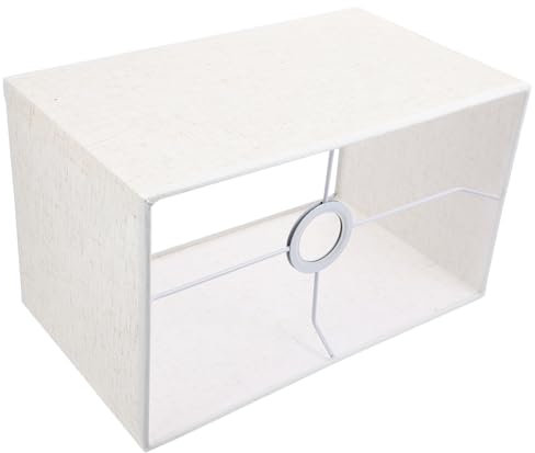 SEWOART Rechteckiger Lampenschirm Aus Langlebigem Naturfarbenem Leinenstoff Dekorative Tischlampe Fassung Einfache Stoffabdeckung Für Angenehmes Augenschonendes Licht Stilvoll Und Robust