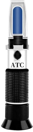 KUMIAN Refraktometer, Handgehaltenes Alkohol-Zucker-Refraktometer, Weinkonzentrationsmessgerät, Dichtemessgerät, 0 – 25% Alkohol, Bier, 0 – 40% Brix, Traube, Kupferkern,ATC