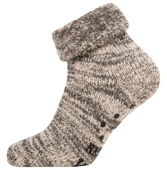 Ein Paar ABS Extra Dicke Wollsocken Damen Herren Uni Design Skandinavische Socken Kuschelsocken 63% Wolle Dicke Hyggelig Warm | Anthrazit Gr. 39-42