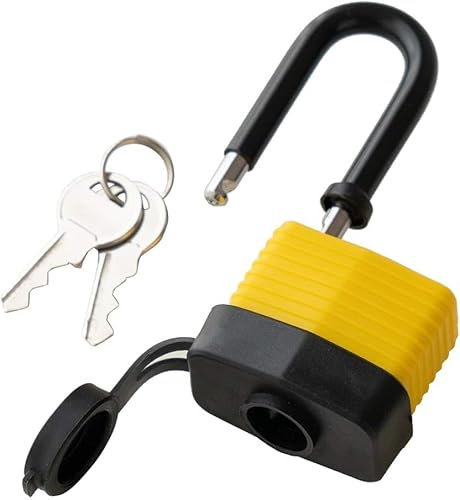 Dunnet Tools Long Padlock Outdoor Weatherproof Long Shackle Padlocks with Keys Outdoor Indoor 40mm Waterproof Padlock Long Shackle Locks for Sheds Gates Shed Lock Weather Resistant Pad Lock with Key