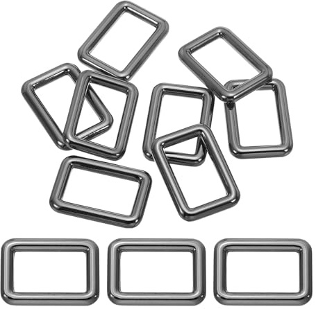PATIKIL Flache rechteckige Metallringe, quadratische Schlaufe, Gurtband, Gürtelschnalle für Gurthalter, Lederwaren, Taschen, Gürtel, DIY, Geldbörsenherstellung