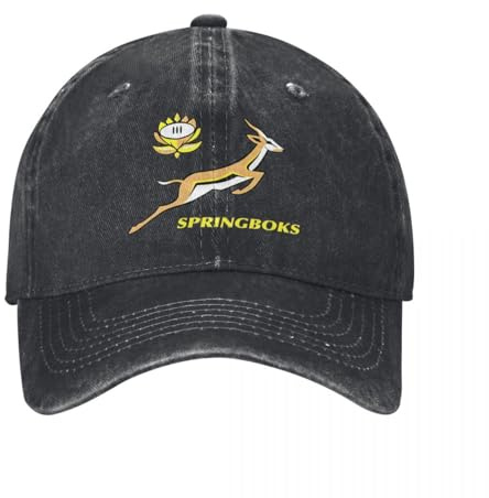 OAUMJIIL Classic SA Rugby Bokke Springboks Südafrika Baseballkappe Unisex Distressed Washed Sun Cap Südafrikanische Flagge Outdoor