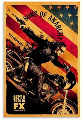 Klassisches Filmposter Sons Of Anarchy im Vintage-Stil, Musikposter für Zimmer, ästhetische Leinwand, Wandkunst, Schlafzimmerdekoration, 30 x 45 cm