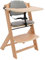 Hochstuhl aus Holz, 1-12 Jahren Treppenhochstuhl, Verstellbares Baby Hochstuhl mit 3-Punkt-Gurt und Kissen, bis 60kg, Naturholz