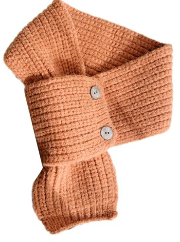 AYPOHU Eleganter Strickschal Mit Funktionellen Knöpfen Für Den Täglichen Gebrauch Modischer Gekreuzter Halswärmer Wickelschal Für Damen Winddicht