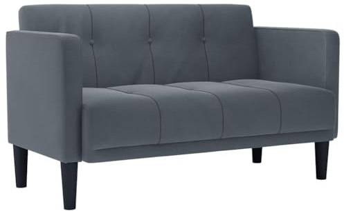 vidaXL Zweisitzer-Sofa Dunkelgrau 111 cm Samt