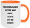 fapadjo Mug Personnalisable Photo Texte, Tasse A Cafe Personnalisée Prénom, Cadeau D'anniversaire, Souvenir, Naissance, Collègue (Orange)