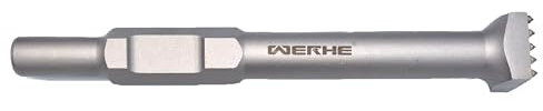 WERHE® HEX30 Stockermeißel 25 zahne 300mm Läng, quadratisch 40mm – Hammermeißel für elektrisch Abbruchhammer – Buchsenhämmer, zum Hämmern von Beton