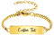 kodinsiivous Personalisiertes Baby-Namens Armband,18 Karat vergoldete, individuelle Armbänder,Gravur Kinderarmband ID Taufarmband, Geburtstagsgeschenk für Taufe Geschenke（Kastenkette）