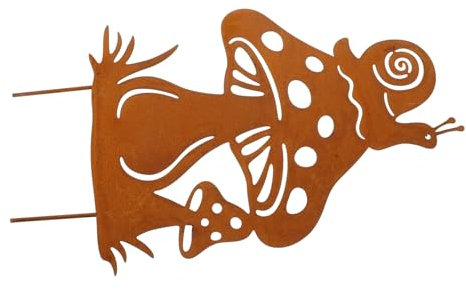 JOINPAYA Pflanzenstäbe Aus Metall in Form Von Schneckenpilzen Dekoration Für Mit Tieren Großes Tierkunst Gartenstäbe Wanddekoration Für Außenbereich