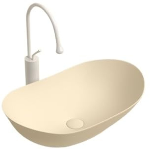 huanglyc-232 Vasque de Salle de Bain Lavabo de Salle de Bain en céramique, lavabo créatif for la Maison, lavabo de Balcon d'hôtel Vasque de Salle de Bain Art Basin(Beige)