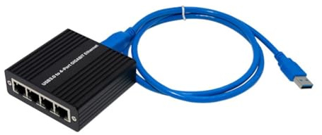 Koolenry ST7491 USB3.0 for Gaming Network Card RTL8153 Gigabit Ethernet Adapter RJ45 4-Port LAN USB