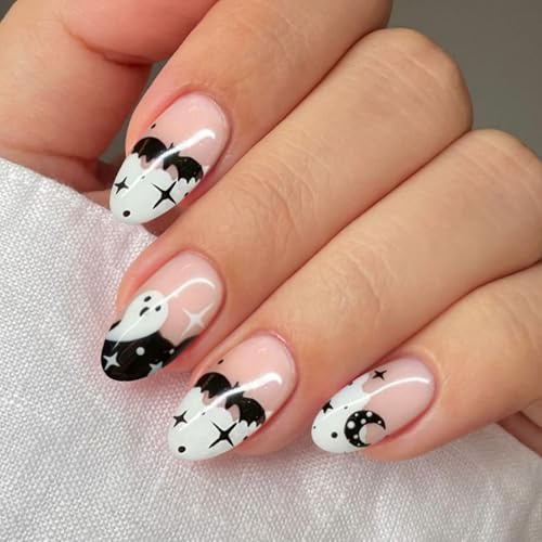 JMEOWIO Nagelfolie UV Härtend Halloween Geist UV Gel Nail Strips Nagelsticker Nagelaufkleber Nail Art Dekoration Nageldesign Zubehör