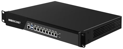 MNBOXCONET 1U Firewall 19 inch Router Appliance C236 Core i7 8700, 8 x 2.5 Gigabit Ethernet OPNsense, 8GB RAM 128GB SSD, Redundancy Power Supply USB 3.0, Console, Network Hardware Server