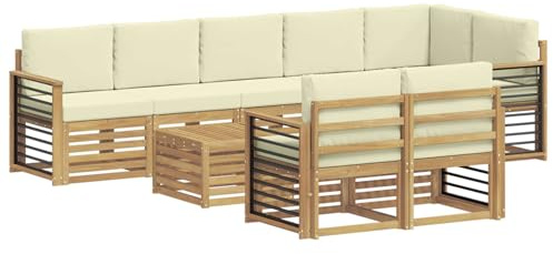 vidaXL Sofagarnituren Massivholz Akazie, Garten-Sofa, modulares Ecksofa, modernes Outdoor-Möbel, Loungeset, Akazien-Couch in Braun