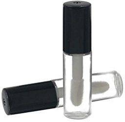 12 PCS 3ML Mini Rechargeable Vide Lip Gloss Bouteille Portable Tube Flacons Conteneurs avec Couvercle à Lèvres Noire pour Voyage et Usage Domestique