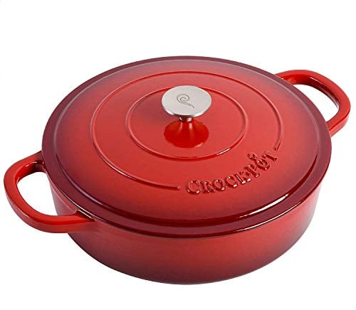 Crock-Pot Schmortopf Artisan emailliertes Gusseisen mit Deckel, 5 Quart, Scharlachrot