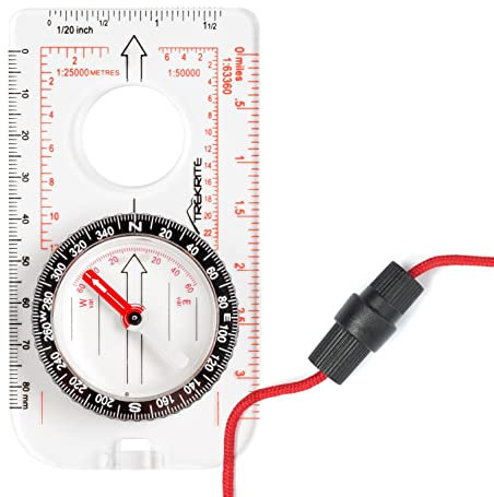 Trekrite Explorer Compass for Map Reading and Navigation - UK Based - 12 Months Guarantee - Safety Lanyard