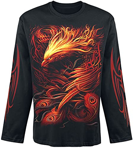 Spiral Phoenix Arisen Männer Langarmshirt schwarz Gothic, Horror, Rockwear