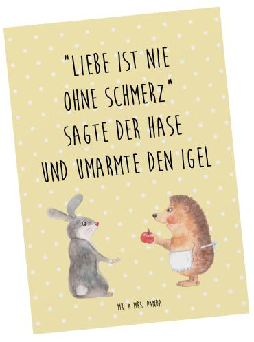Mr. & Mrs. Panda Postkarte Hase Igel - Geschenk, Trennungsschmerz, Einladungskarten Geburtstag, Spruch romantisch, Ansichtskarten, Grußkarte,