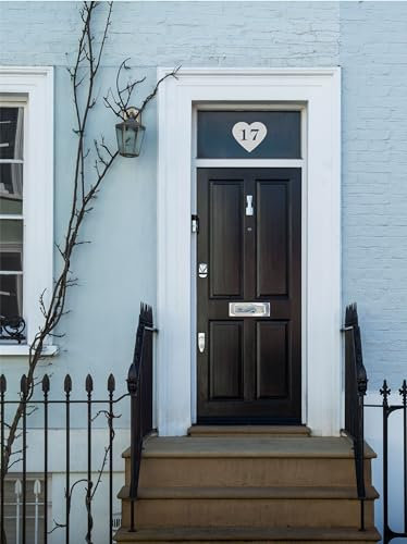 House Door Number Heart Sticker Frosted Etched Vinyl PG69