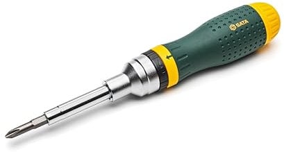 SATA Ratschenschraubendreher mit Bit-Magazin, 16-in-1 ST09350 (Magazinschraubendreher), Ratschenfunktion für erhöhte Geschwindigkeit und Effizienz beim Befestigen