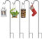 Jermily Adjustable Height Shepherd Crook Hooks,Set of 4 Festoon Pole with Base,3 Threaded Fittings Black Metal Garden Border Hook for String Lights,Flower Ball,Plant Baskets -76 cm/29.64 in