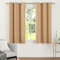Encasa Gedruckte Blackout -Vorhänge 113x183 cm, 2 Pcs | Silberfolie Zweige Beige Design I Raumverdunkelung - Blöcke 85% Licht | Schall- und Hitzereduzierung für Schlafzimmer ich Waschbar
