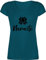 T-Shirt Damen V Ausschnitt - Yoga und Wellness Geschenk - Namaste mit Lotusblüte schwarz - S - Türkis - t Shirt Tshirt Geschenke Oberteil Bekleidung Kleidung Oberteile Baumwolle yogashirt