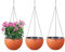 YuanDiann Lot de 3 pots de fleurs suspendus, auto-arrosage, avec réservoir d'eau et trou de drainage, nid d'abeille, avec chaînes inoxydables, pour l'intérieur et l'extérieur, plafonds, balcons