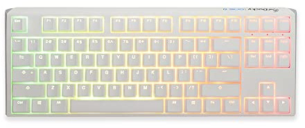 DUCKY One 3 Classic Pure White TKL Gaming Tastatur, RGB LED - MX-Brown (US) | 80% mechanische Gaming-Tastatur mit Hot-Swap-fähigen Schaltern, RGB-Hintergrundbeleuchtung