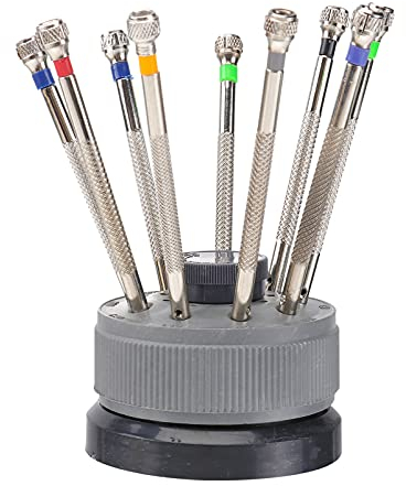Minkissy 9pcs Precision Flat Slotted Screw Driver, Different Sizes Screwdrivers Watchmaker Repair Tool Kit 0.5mm- 2.5mm