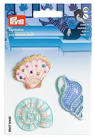 Prym 924298 Applikation selbstklebend/aufbügelbar Muscheln, blau