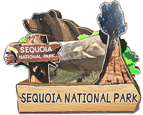 USA Sequoia National Park Magnet Fridge Magnet Wooden 3D Landmarks Travel Collectible Souvenirs Decoration Handmade California