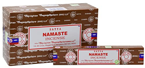 EARTH Satya Namaste Incense Sticks 15 GMS (Pack of 12) (Green Certified) Indian Perfumed Hand Rolled Agarbatti Perfect for Worship,Relaxation, Medication.
