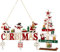 2 Stück Weihnachtsdeko Holz Merry Christmas Schild Türschild Weihnachtsbaum Aufsteller Holzdeko Weihnachtsmann Schneemann Weihnachten Tür Wand Tisch Dekoration zum Aufhängen Hinstellen