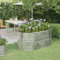 Hochbeet Oval Pflanzkasten für Garten, Frühbeet mit offenem Boden, Metall Wellblech, für Gemüse Blumen Sukkulenten Kräuter, Blumenbeet & Gemüsebeet, Stahl 152x80x68 cm Silbern